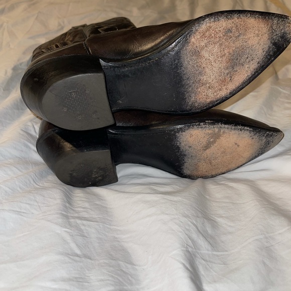 Justin Heeled Boots Pointed Toe Cowgirl Boots 7.5 - Picture 4 of 7